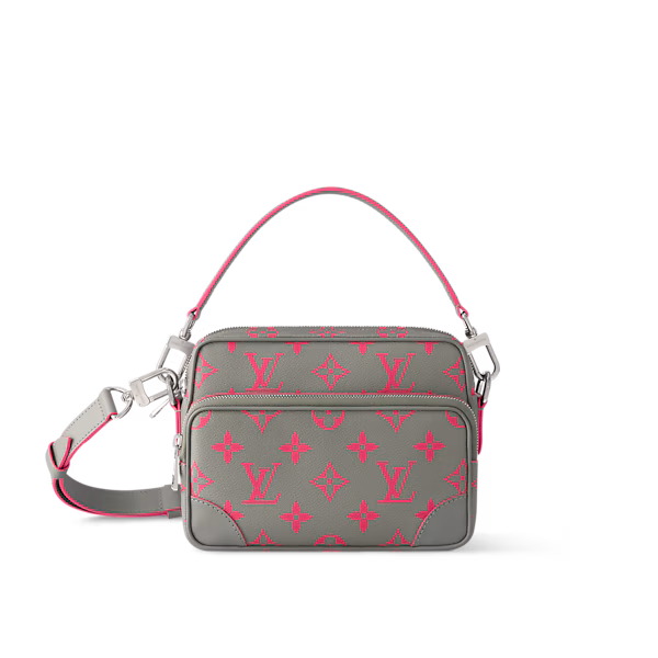 Damier 3D Light Denim Short-Sleeved Shirt