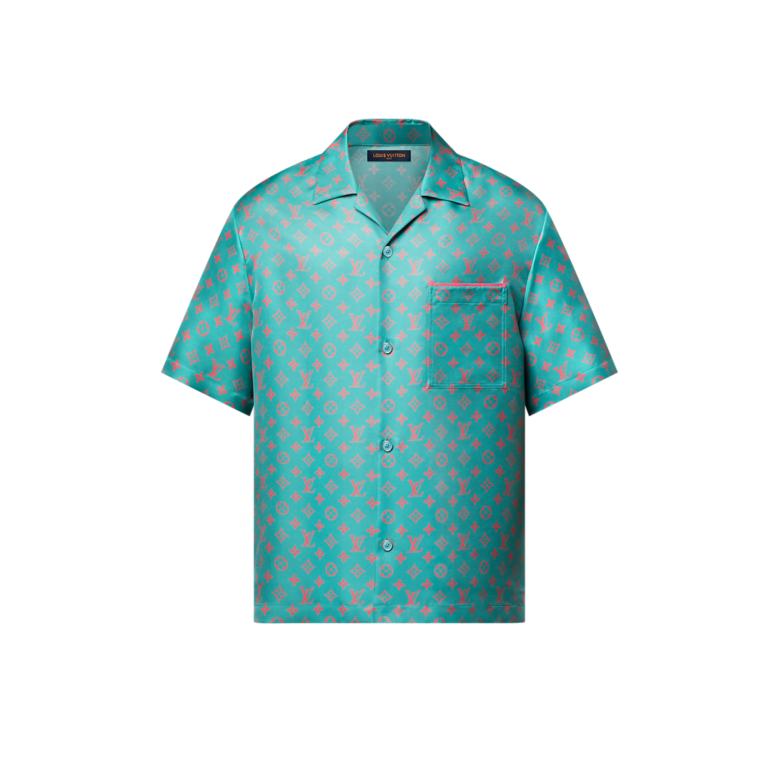 Damier 3D Light Denim Short-Sleeved Shirt